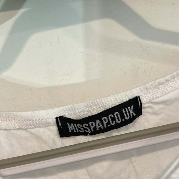 MISSPAP.CO.UK OFF THE SHOULDER WHITE BODYSUIT WOMENS SIZE 6 new w tags - Picture 4 of 5